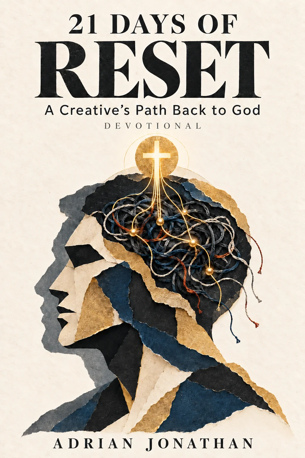 Cover of 21 Days of Reset, A Creative’s Path Back to God, a devotional by Adrian Jonathan